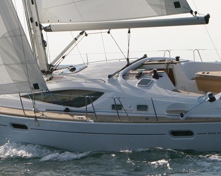 View of our fantastic sailboat Jeanneau Sun Odyssey 39 ds, Bombon Tercero